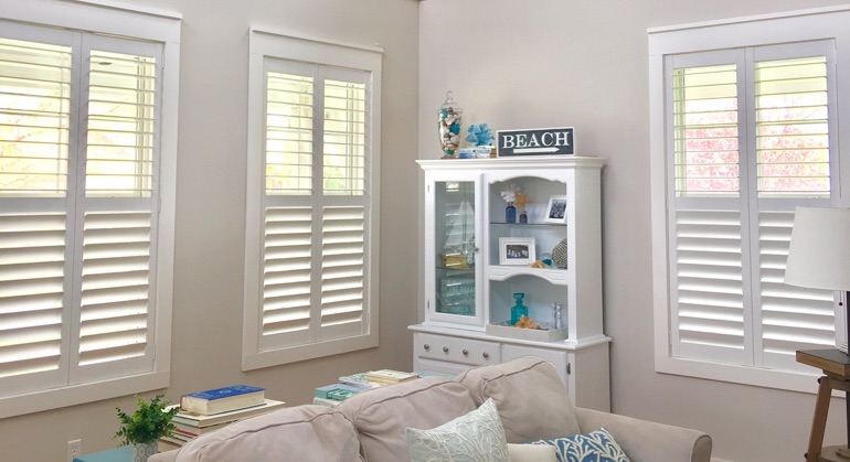 white shutters in San Antonio sunroom